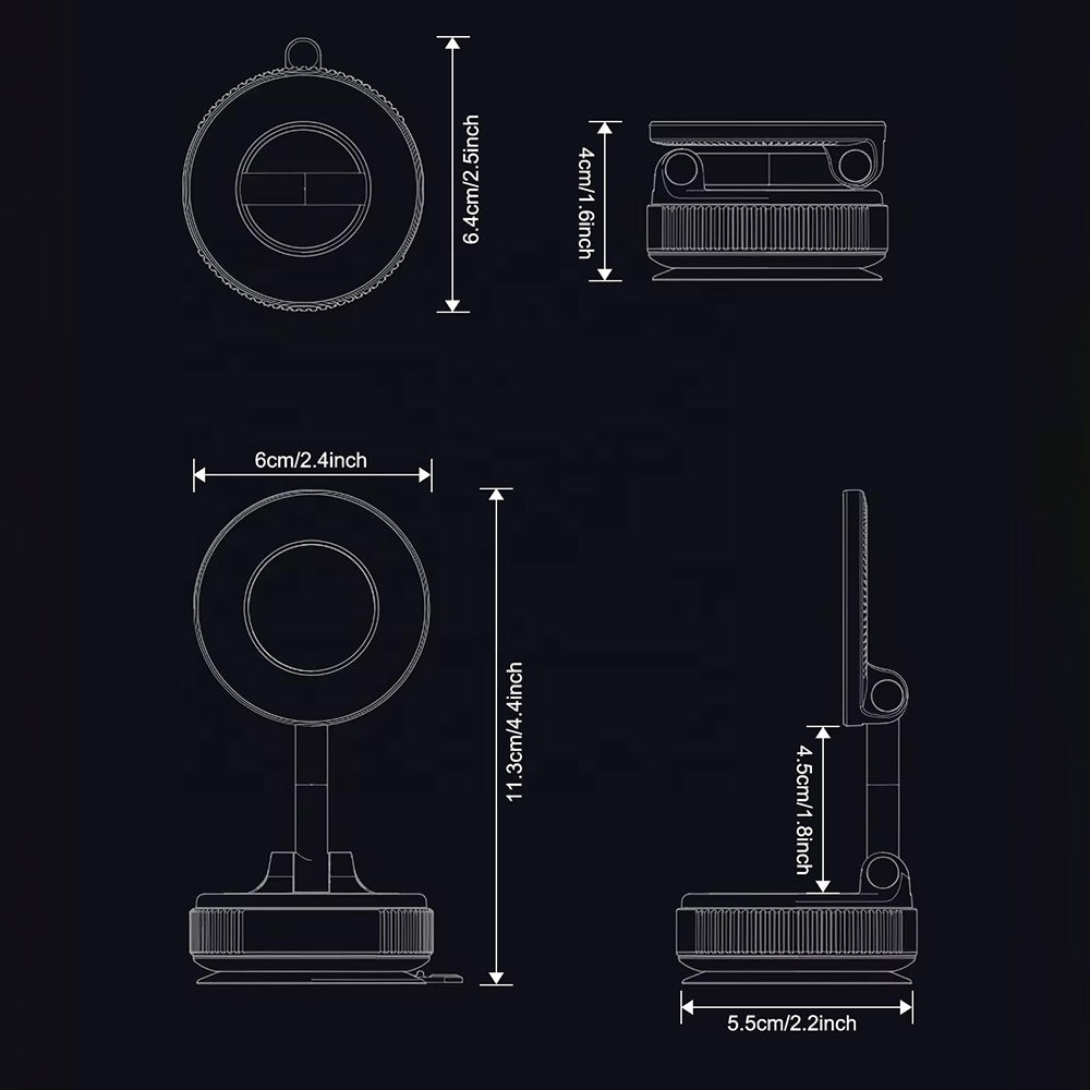 Universel 360 Rotation Ventouse En Métal Support De Téléphone En Alliage De Zinc Adsorption Magnétique pour Gym Voiture Mur Verre