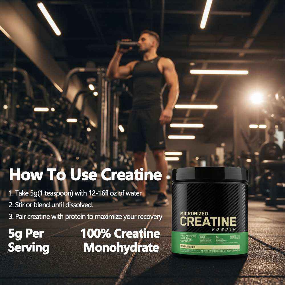 Créatine monohydrate micronisée en poudre, sans saveur, 300 g, pour adultes, soutient la force, la masse musculaire maigre, l'énergie
